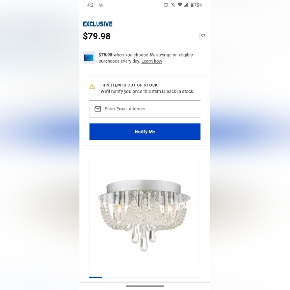 Quoizel chandelier